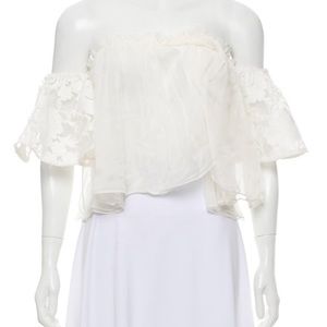 Alexis white off the shoulder bridal top